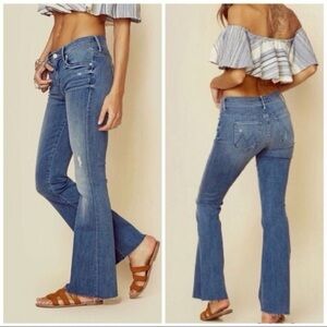 MOTHER The Weekender Fray Mid-Rise Flare Jeans - Graffiti Girl - Size 29 - NWoT